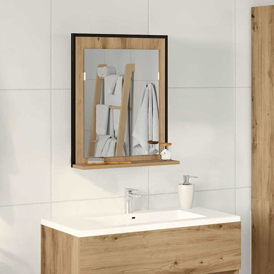 Tükör kézműves tölgy 50 x 12 x 60 cm Üveg és Műszaki Fa