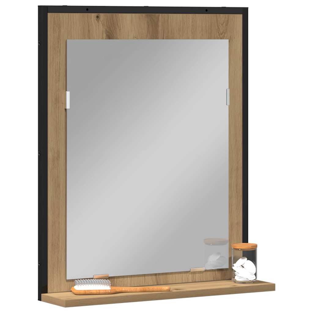 Tükör kézműves tölgy 50 x 12 x 60 cm Üveg és Műszaki Fa