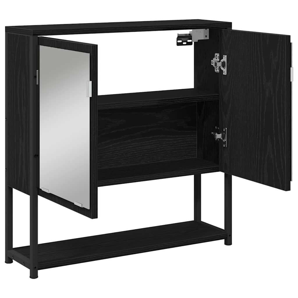 Tükörszekrény Fekete tölgy 60 x 16 x 60 cm Szerelt Fa