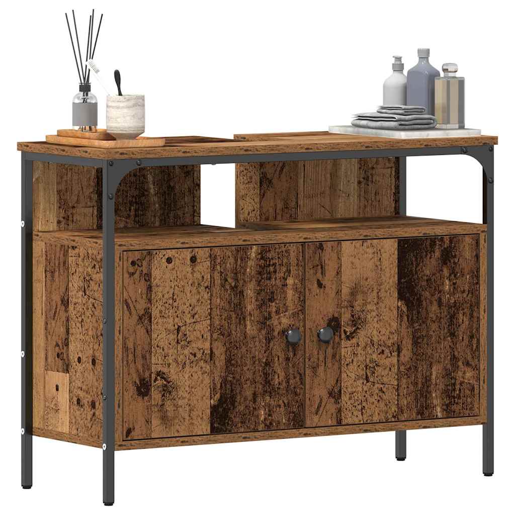 Fürdőszobai mosdószekrény Régi fa 80 x 30 x 60 cm Szerelt Fa