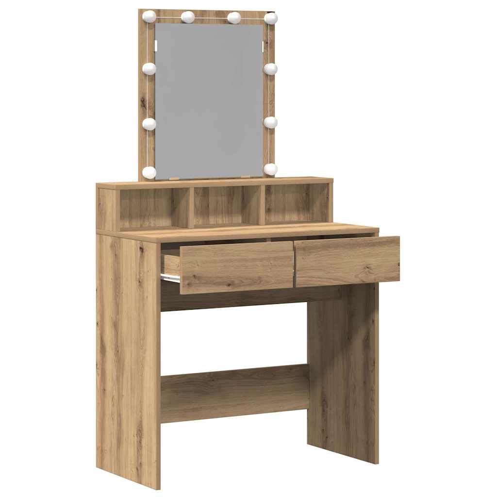Sminktükör kézműves tölgy 80 x 41 x 144,5 cm Szerelt Fa