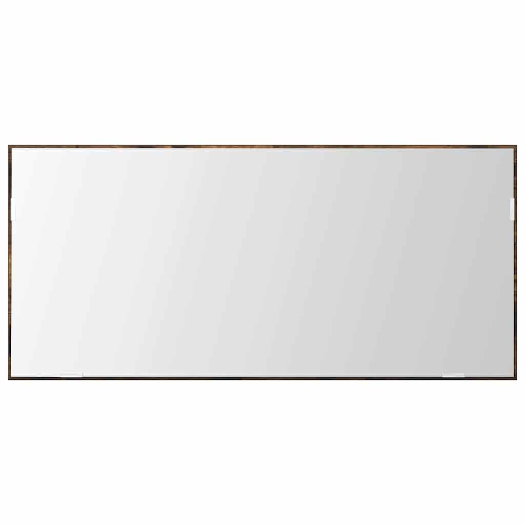 Tükör LED -es lámpákkal Barna 80 x 37 cm Üveg és Műszaki Fa