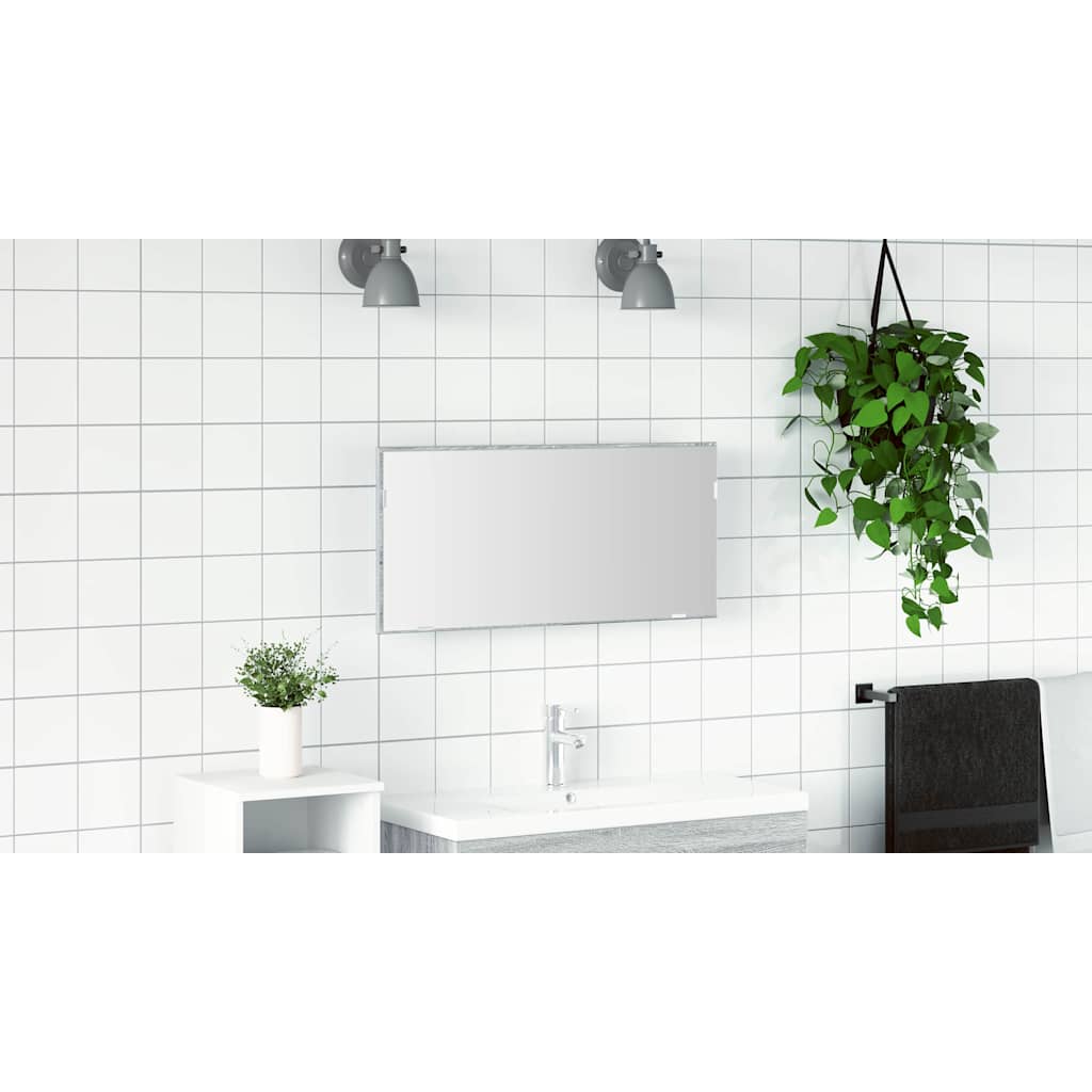 Tükör Magas szürke sonoma 80 x 37 cm Üveg és Műszaki Fa