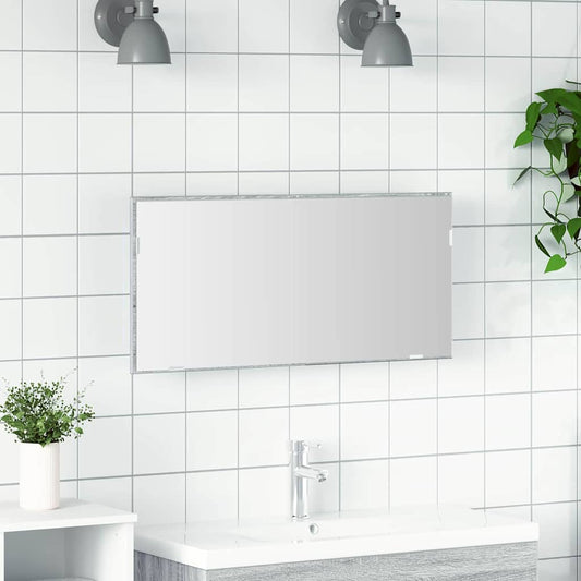 Tükör Magas szürke sonoma 80 x 37 cm Üveg és Műszaki Fa