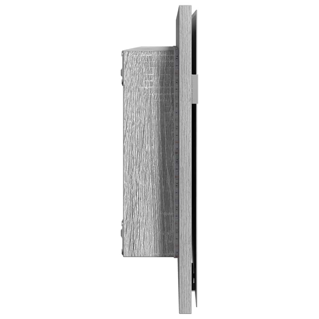 Tükör Magas szürke sonoma 80 x 37 cm Üveg és Műszaki Fa
