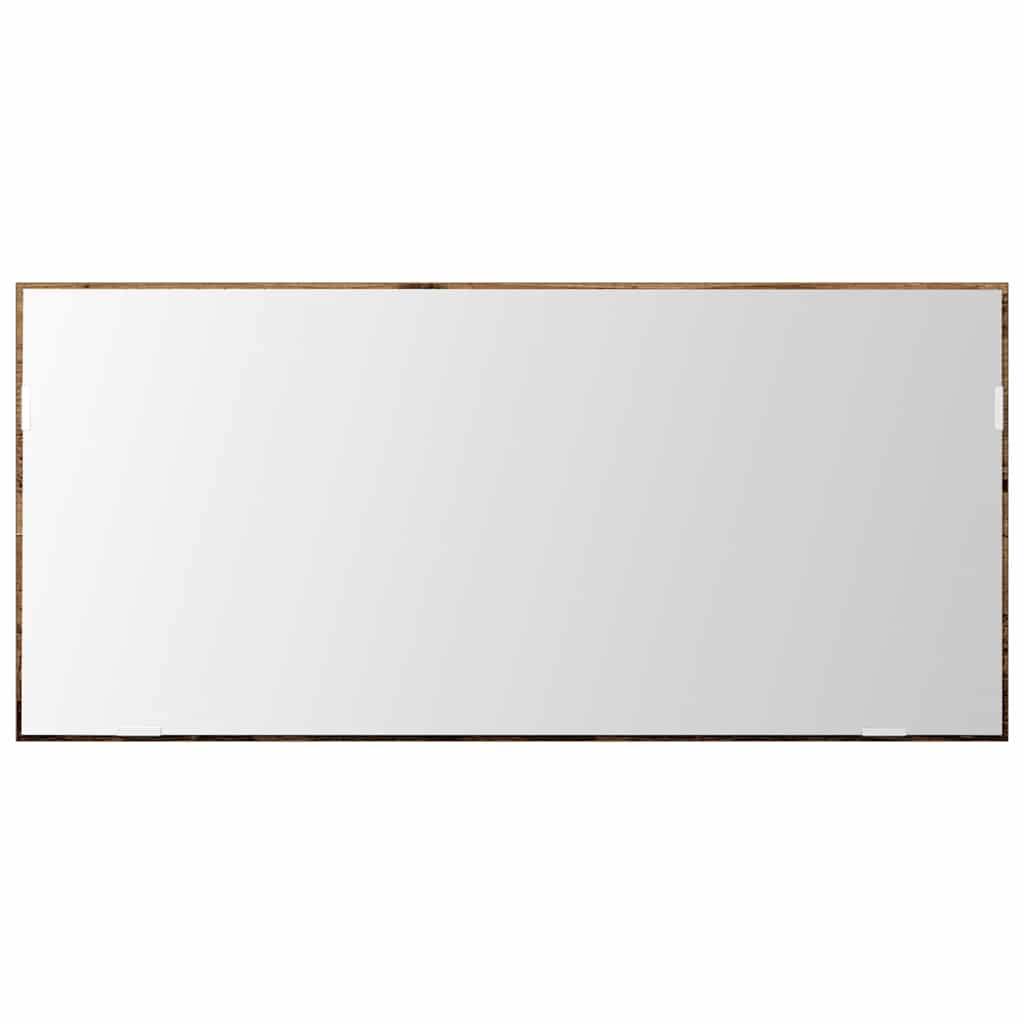 Tükör LED -es lámpákkal Régi fa 80 x 37 cm Üveg és Műszaki Fa