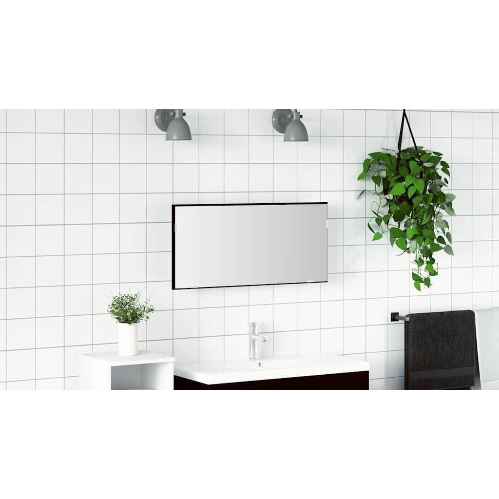Tükör tükörrel Musta tammi 80 x 37 cm Üveg és Műszaki Fa