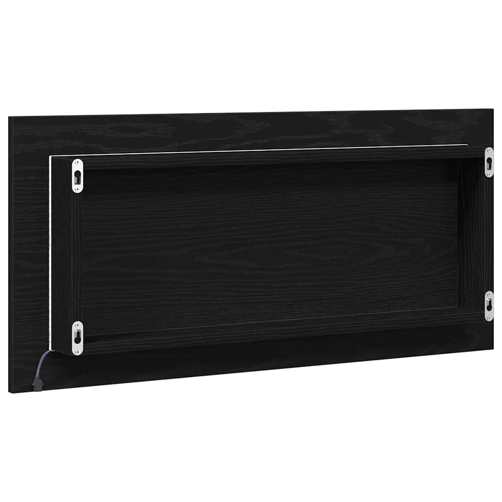 Tükör tükörrel Musta tammi 80 x 37 cm Üveg és Műszaki Fa
