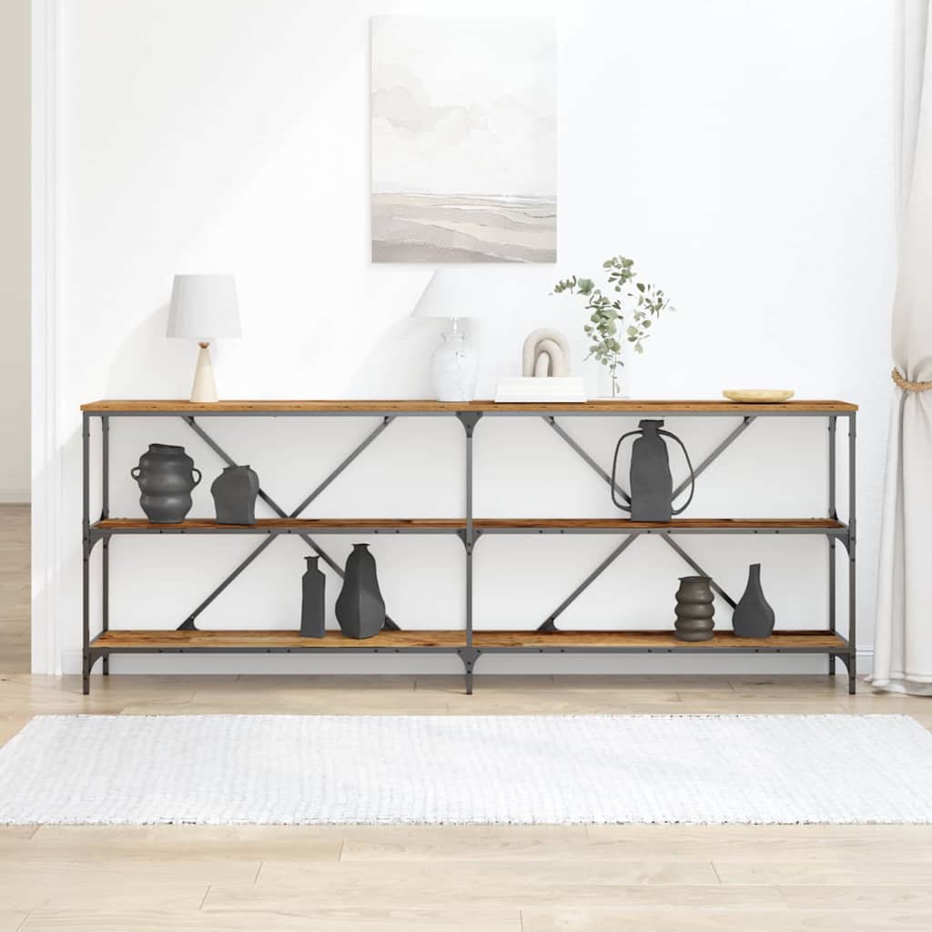 Konzolasztal Öreg fa 200 x 30 x 75 cm Szerelt Fa