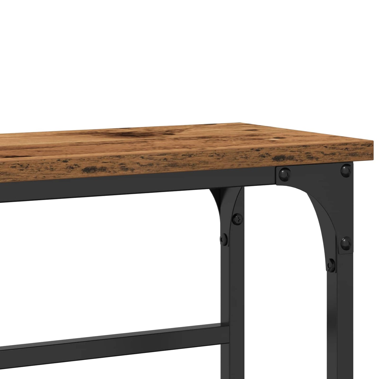 Konzolasztal polcokkal Öreg fa 75 x 19,5 x 75 cm Faanyag