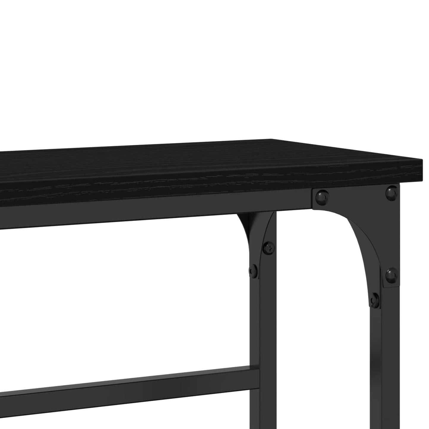 Konzolasztal polcokkal Fekete tölgy 75 x 19,5 x 75 cm Faanyag