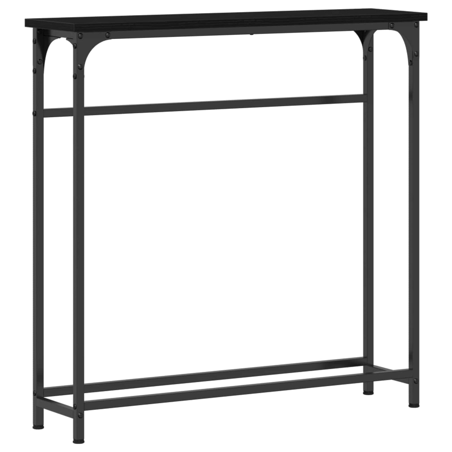 Konzolasztal polcokkal Fekete tölgy 75 x 19,5 x 75 cm Faanyag