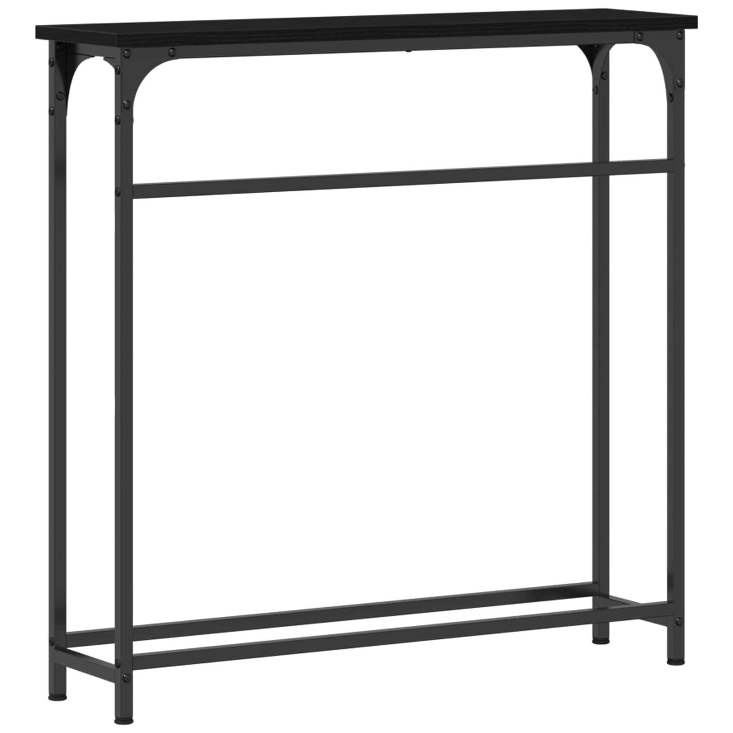 Konzolasztal polcokkal Fekete tölgy 75 x 19,5 x 75 cm Faanyag
