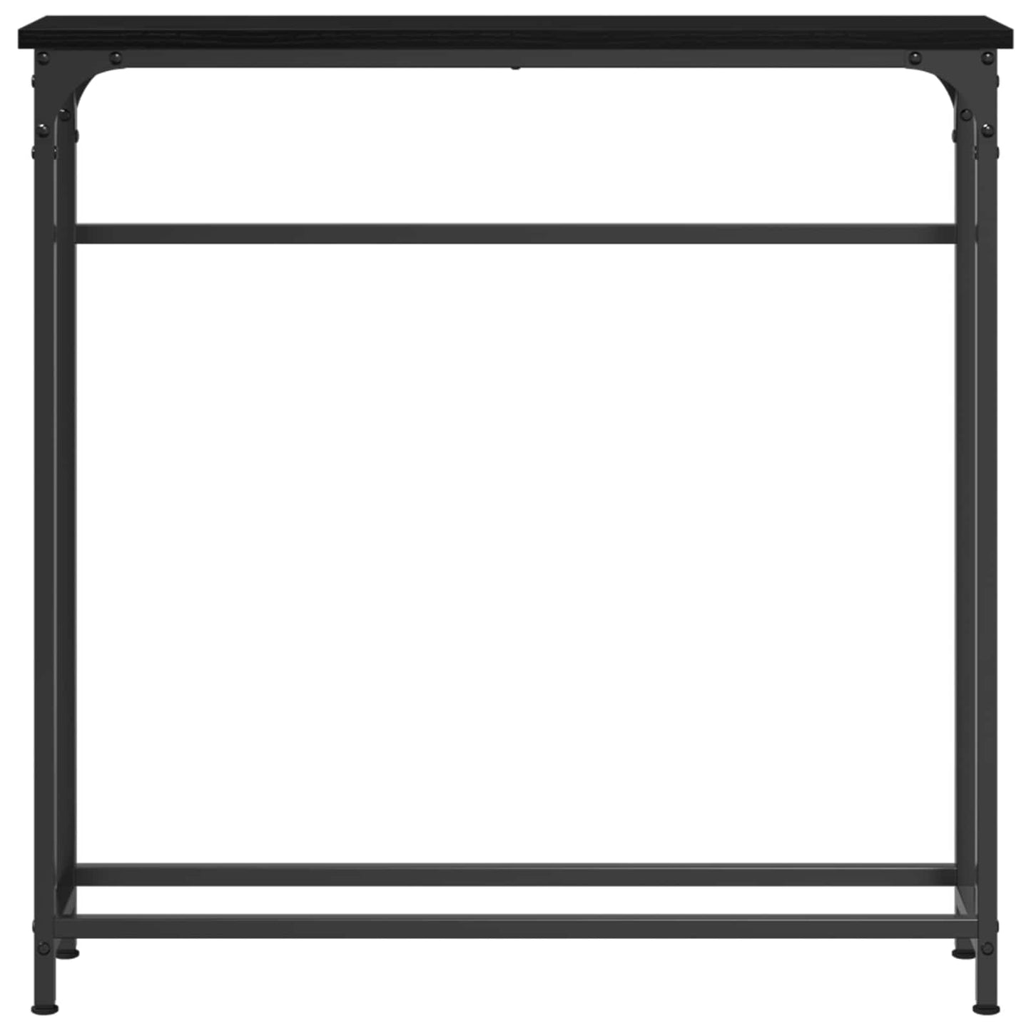 Konzolasztal polcokkal Fekete tölgy 75 x 19,5 x 75 cm Faanyag