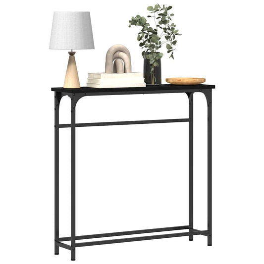 Konzolasztal Musta tammi 75 x 19.5 x 75 cm Műgyantás fa és fém