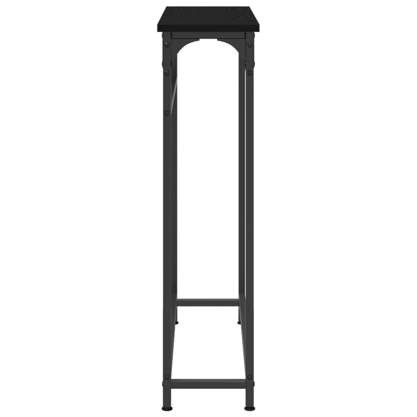 Konzolasztal polcokkal Fekete tölgy 75 x 19,5 x 75 cm Faanyag