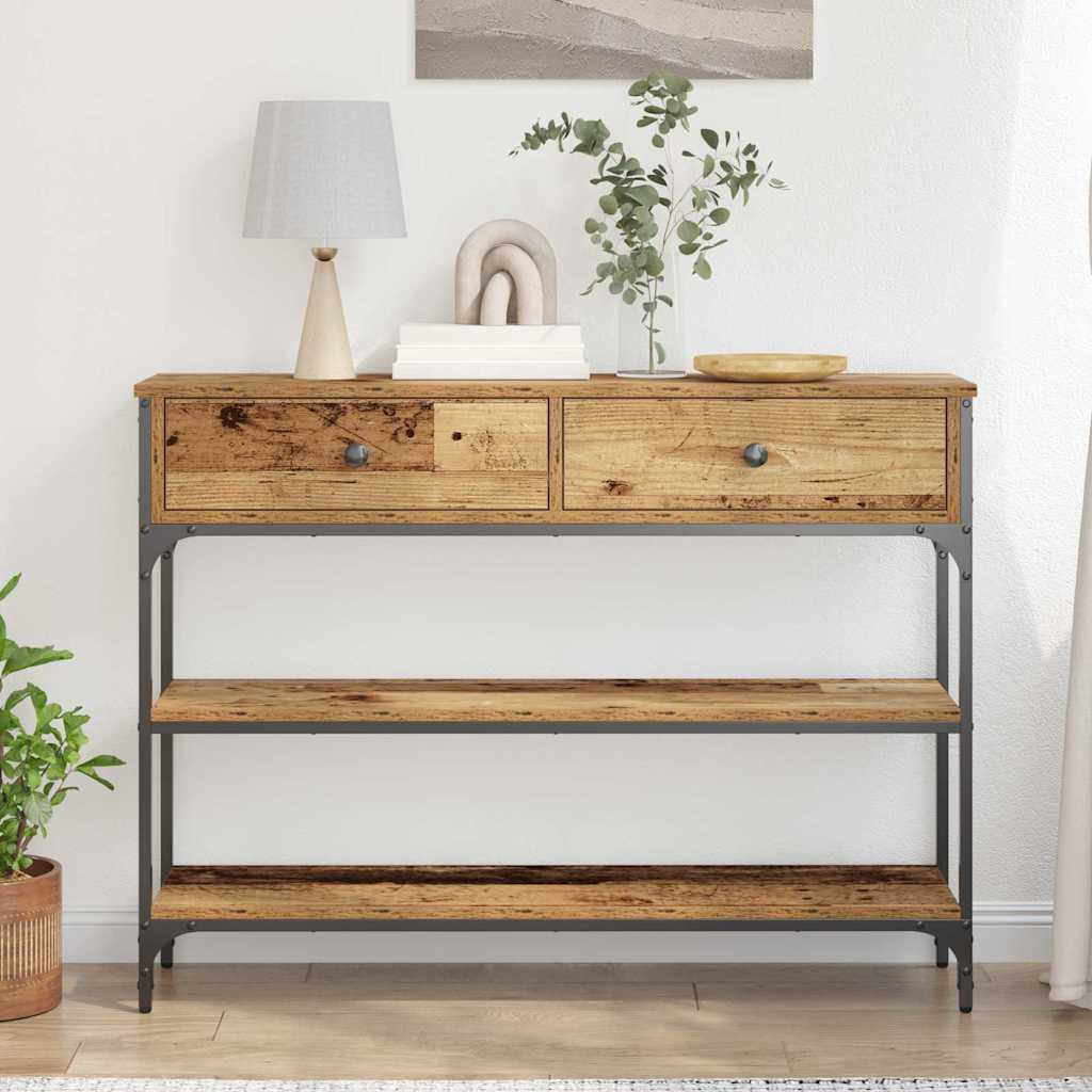 Konzolasztal Öreg fa 100 x 25 x 75 cm Szerelt Fa