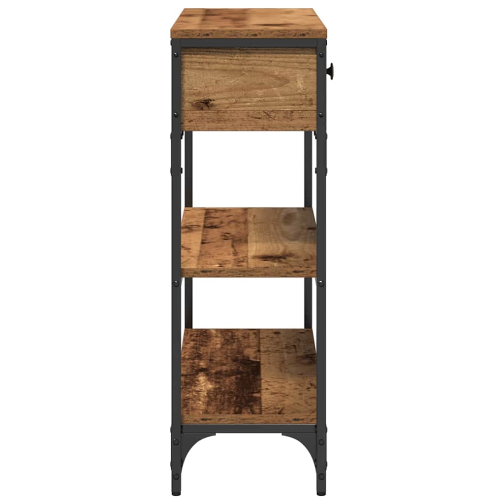 Konzolasztal fiókkal Öreg fa 72.5 x 25 x 75 cm Faanyag