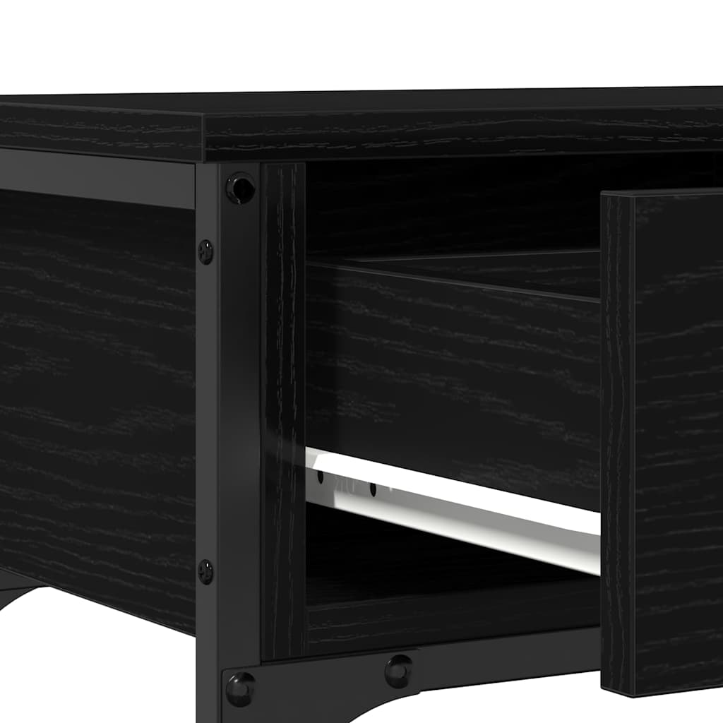 Konzolasztal Fekete tölgy 72.5 x 25 x 75 cm Szerelt Fa