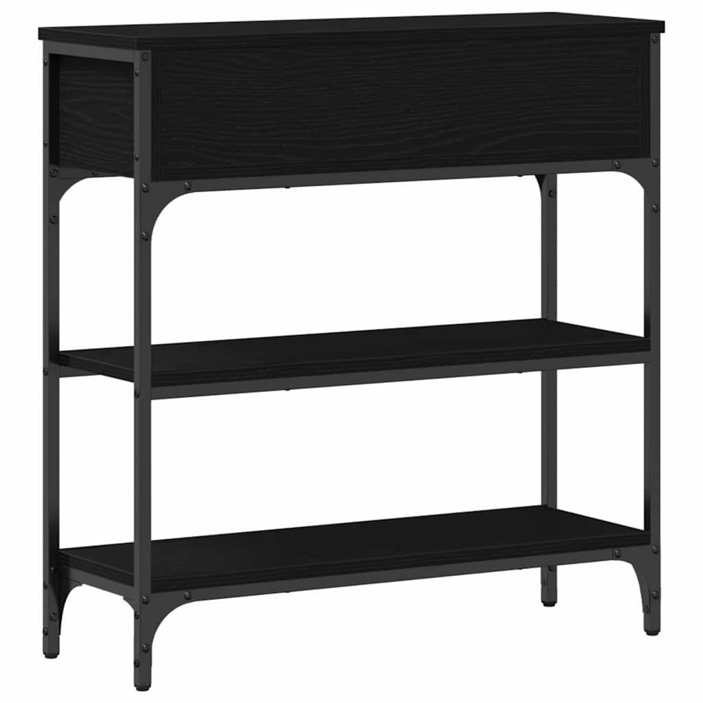 Konzolasztal Fekete tölgy 72.5 x 25 x 75 cm Szerelt Fa