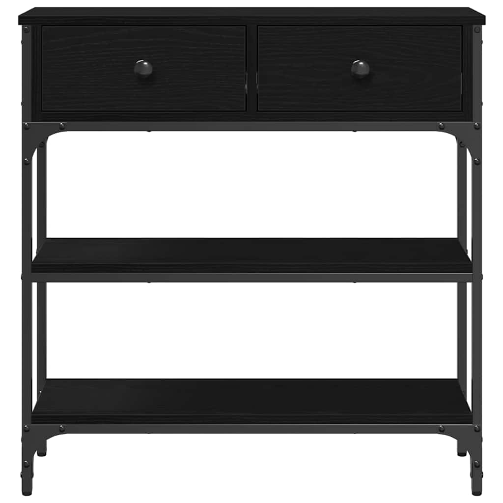 Konzolasztal Fekete tölgy 72.5 x 25 x 75 cm Szerelt Fa