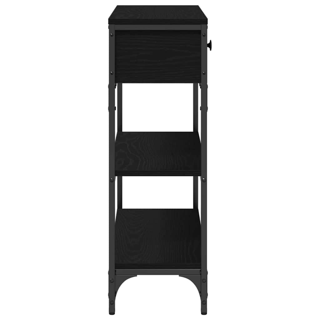 Konzolasztal Fekete tölgy 72.5 x 25 x 75 cm Szerelt Fa