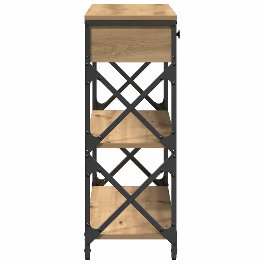 Konzol Asztal kézműves tölgy 75 x 28 x 75 cm
