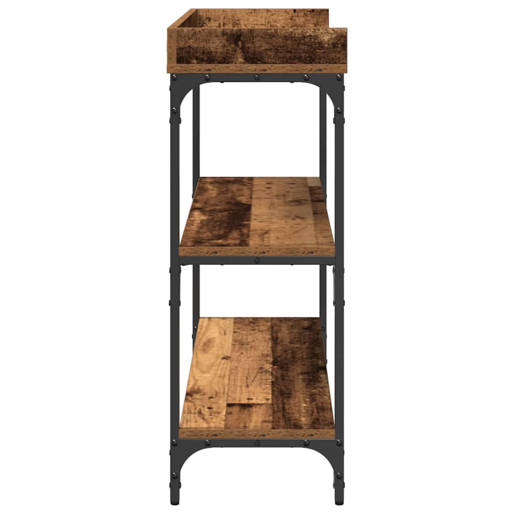 Konzolasztal Régi fa 100 x 30 x 80 cm Műgyantás fa és fém
