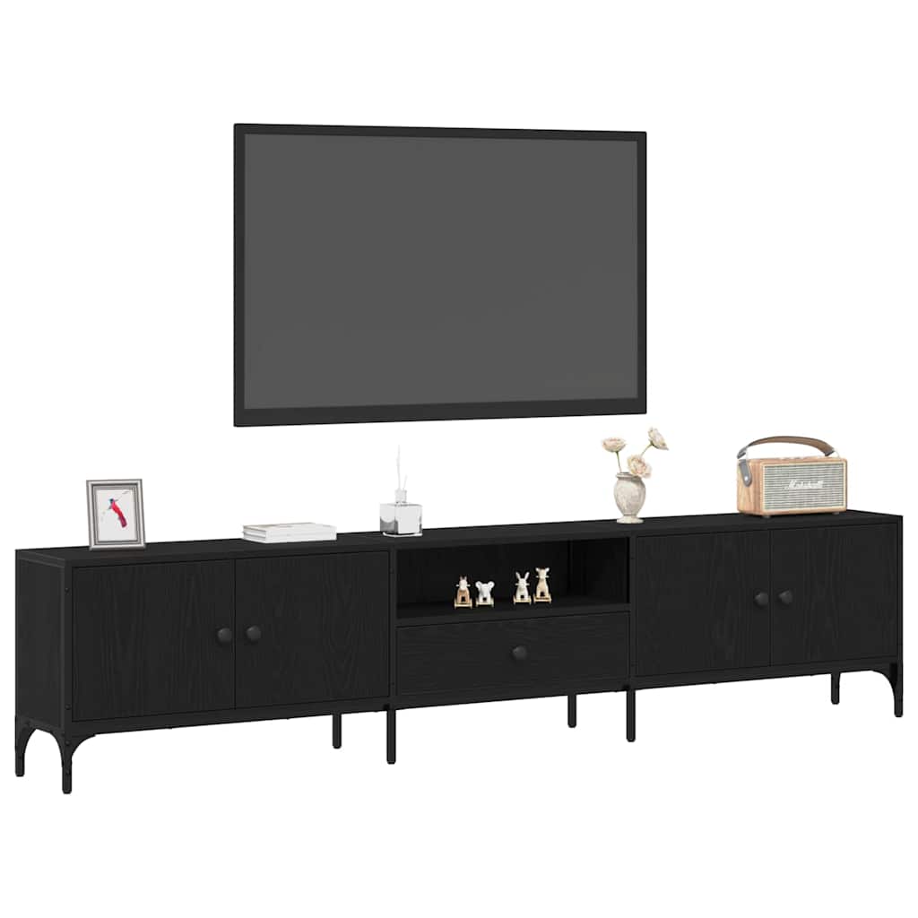 TV szekrény 200 x 25 x 44 cm Musta tammi Szerelt fa