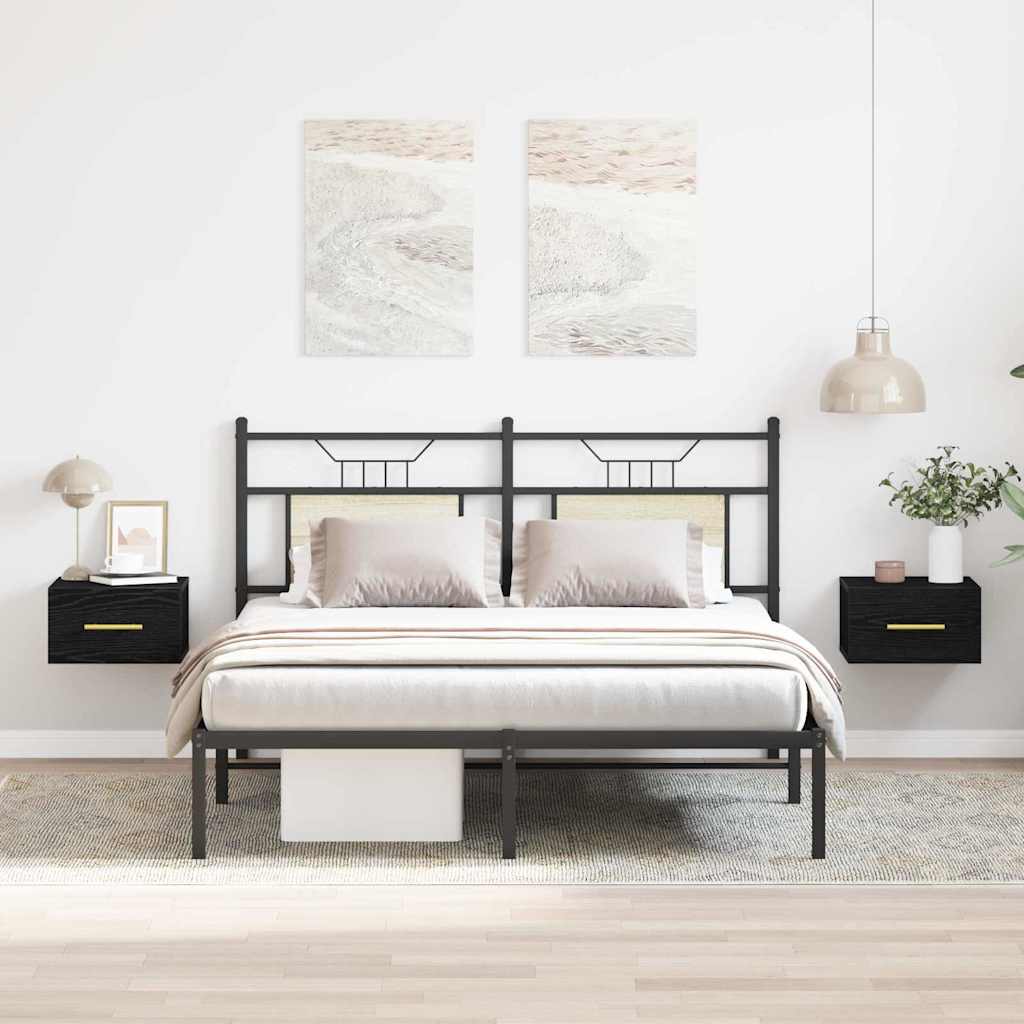 Éjjeliszekrény 2 db 35 x 35 x 20 cm Szerelt Fa Fekete tölgy