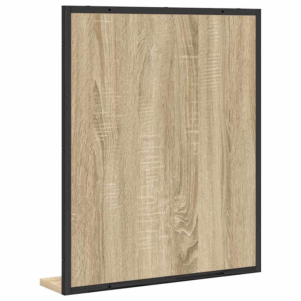 Fürdőszobai tükör Fekete 50 x 12 x 60 cm Üveg és Műszaki Fa