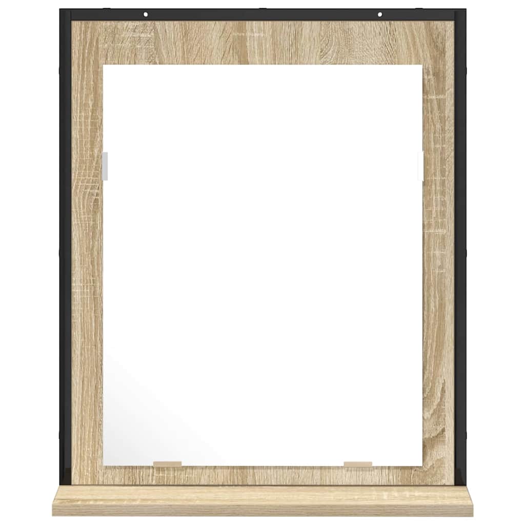 Fürdőszobai tükör Fekete 50 x 12 x 60 cm Üveg és Műszaki Fa