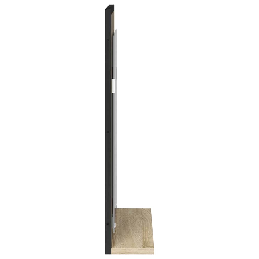 Fürdőszobai tükör Fekete 50 x 12 x 60 cm Üveg és Műszaki Fa