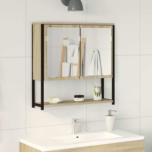 Fürdőszobai tükör Bézs 60 x 16 x 60 cm Üveg és Műszaki Fa