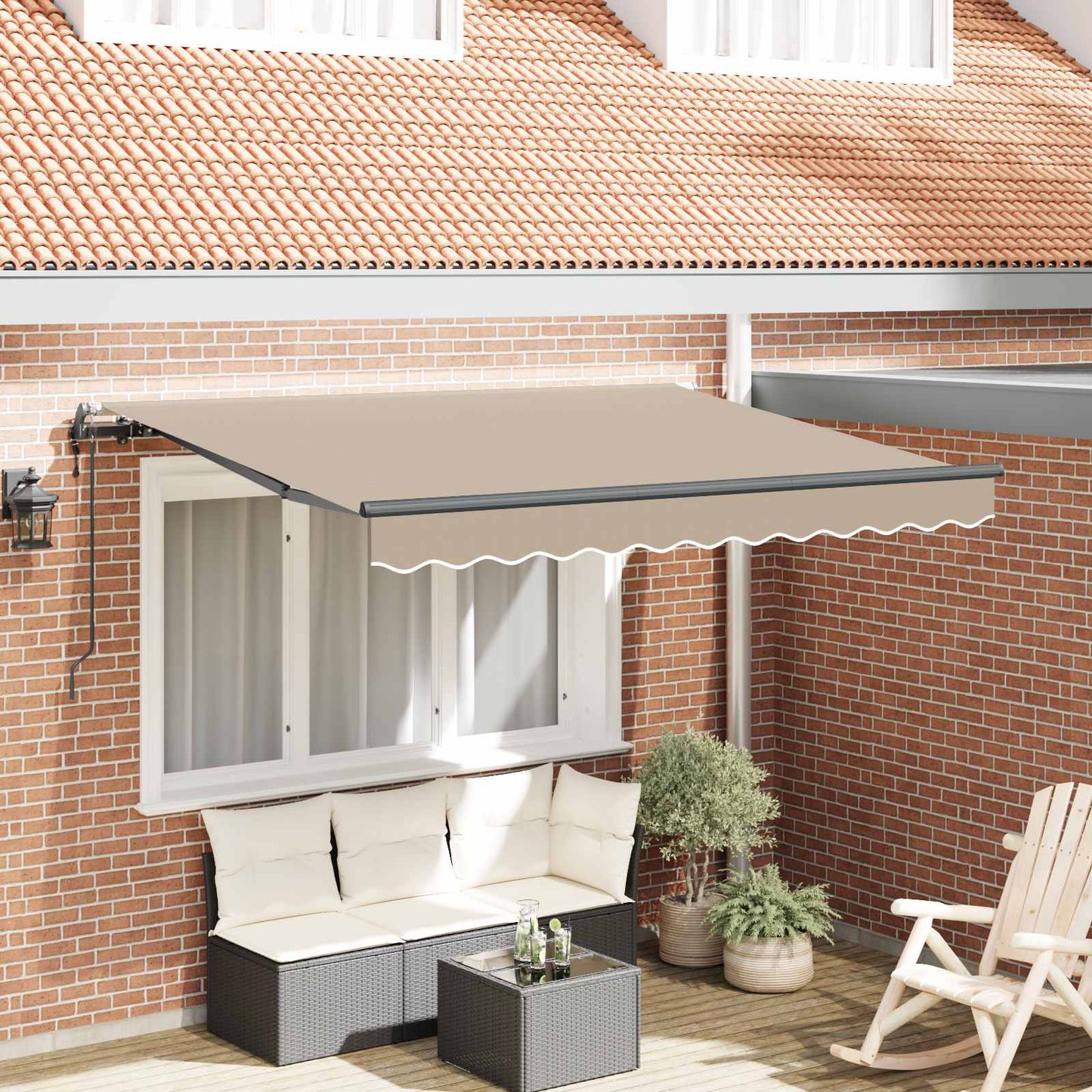 Behúzható napellenző Bézs 250 x 200 cm szövet