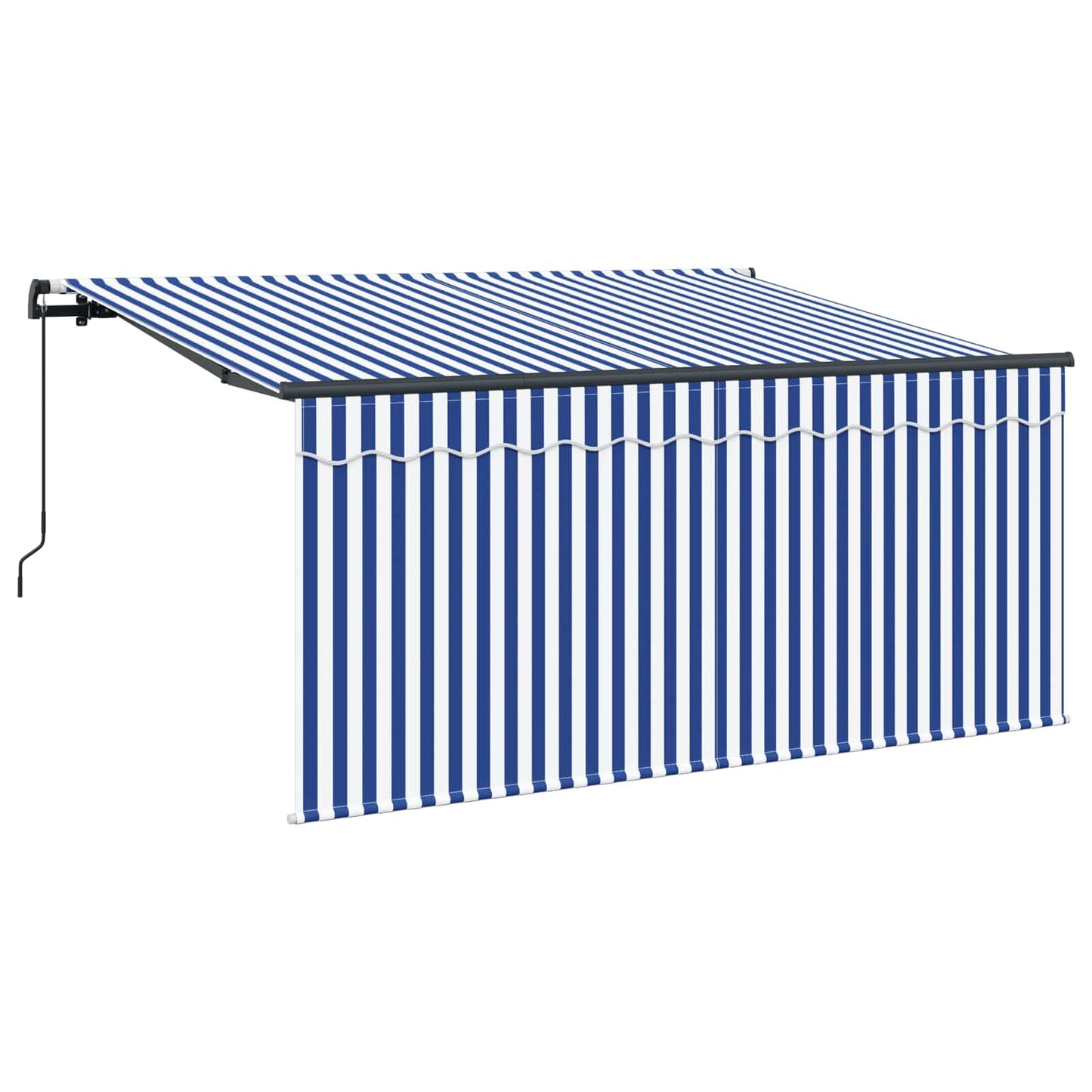 Behúzható napellenző Kék és Fehér 300 x 200 cm