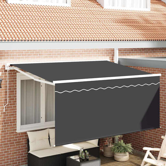 Behúzható napellenző Csíkos Antracit 300 x 200 cm szövet