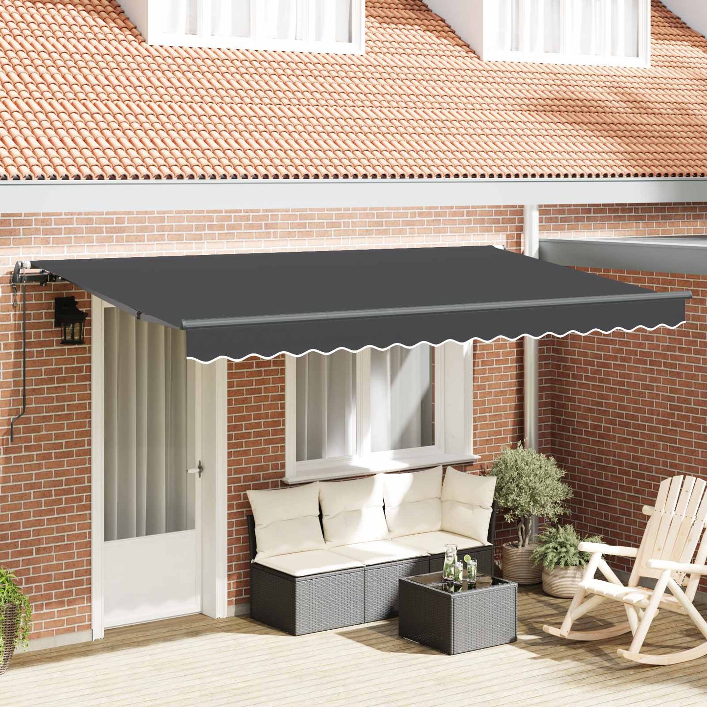 Behúzható napellenző Antracit 350 x 200 cm szövet