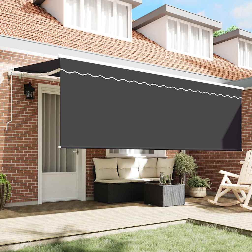 Behúzható napellenző Antracit 350 x 200 cm Pamut és Alumínium