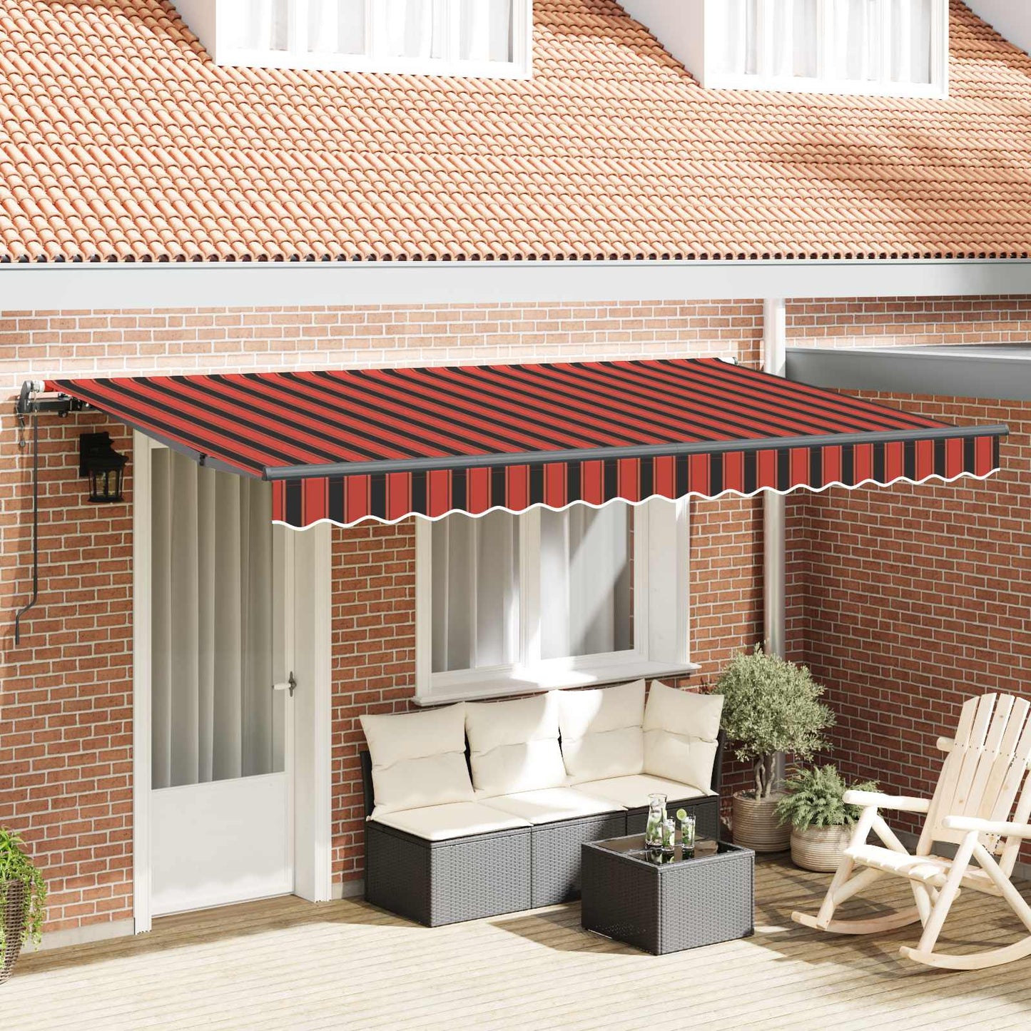 Behúzható napellenző Narancssárga 350 x 200 cm szövet