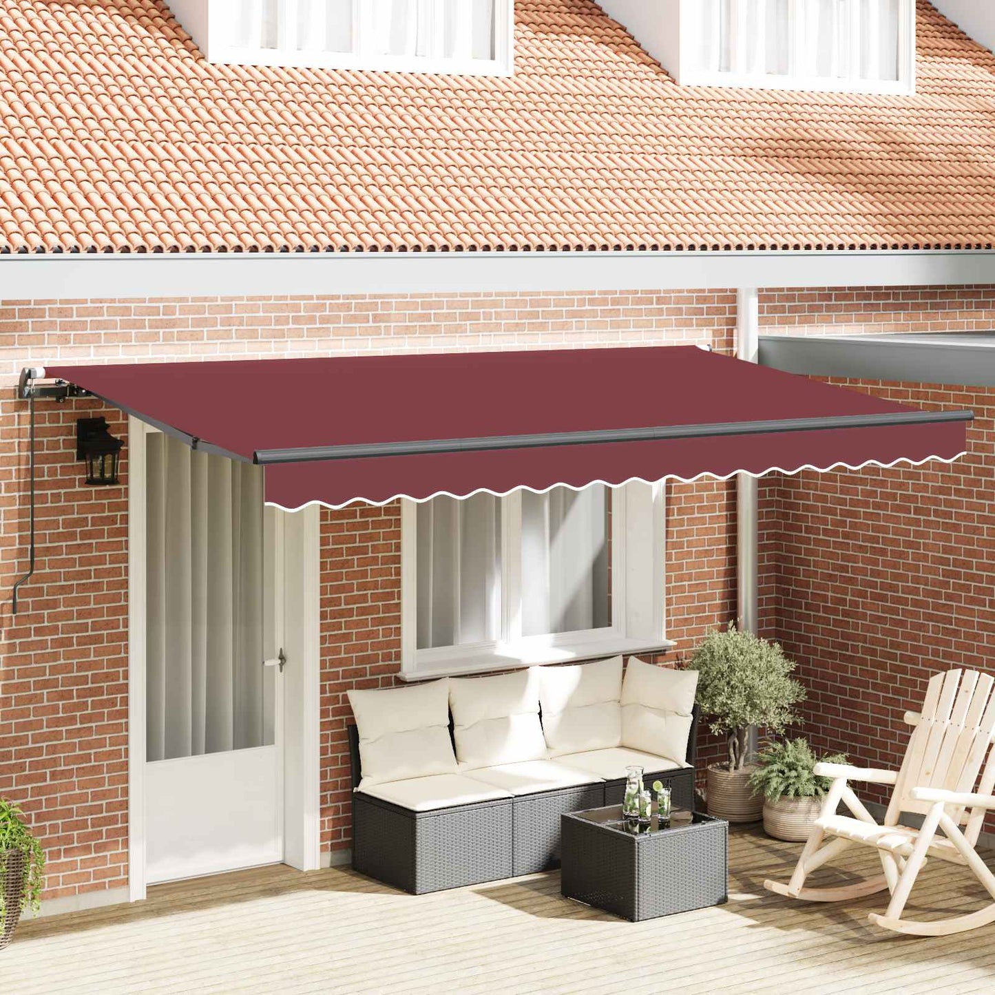 Behúzható napellenző Burgundi 350 x 200 cm szövet