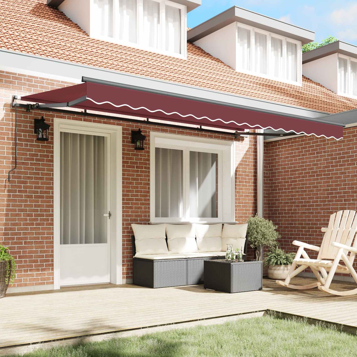 Behúzható napellenző Burgundi 350 x 200 cm szövet