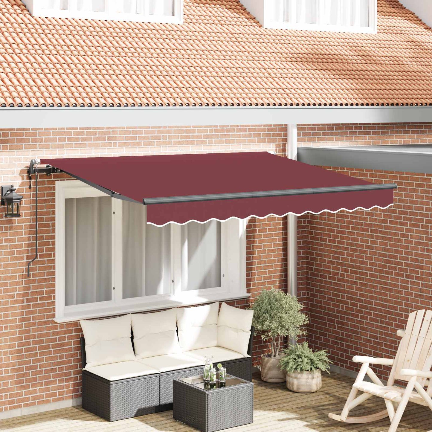 Behúzható napellenző Burgundi 350 x 200 x 165 cm szövet