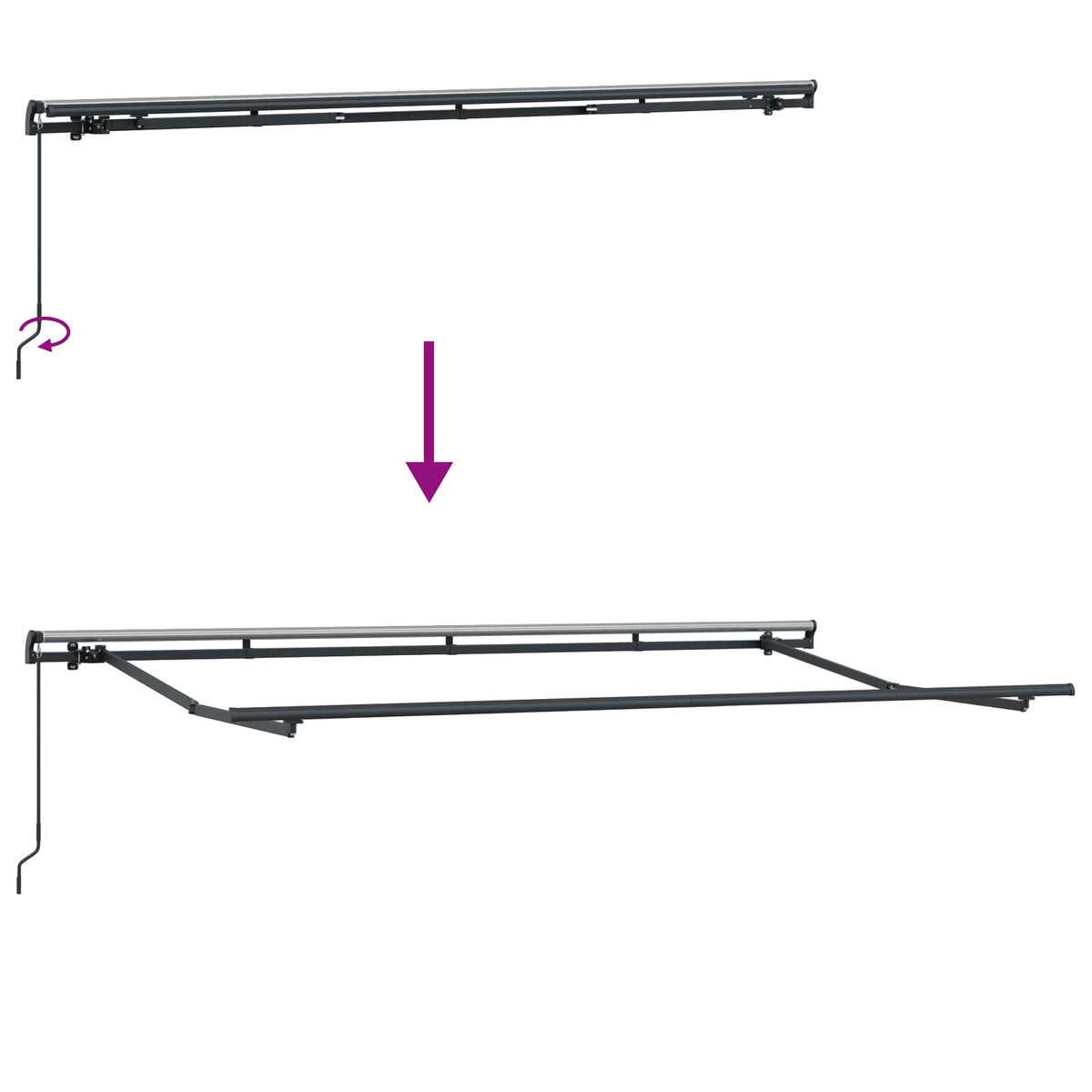 Behúzható napellenző Kék 400 x 200 cm szövet