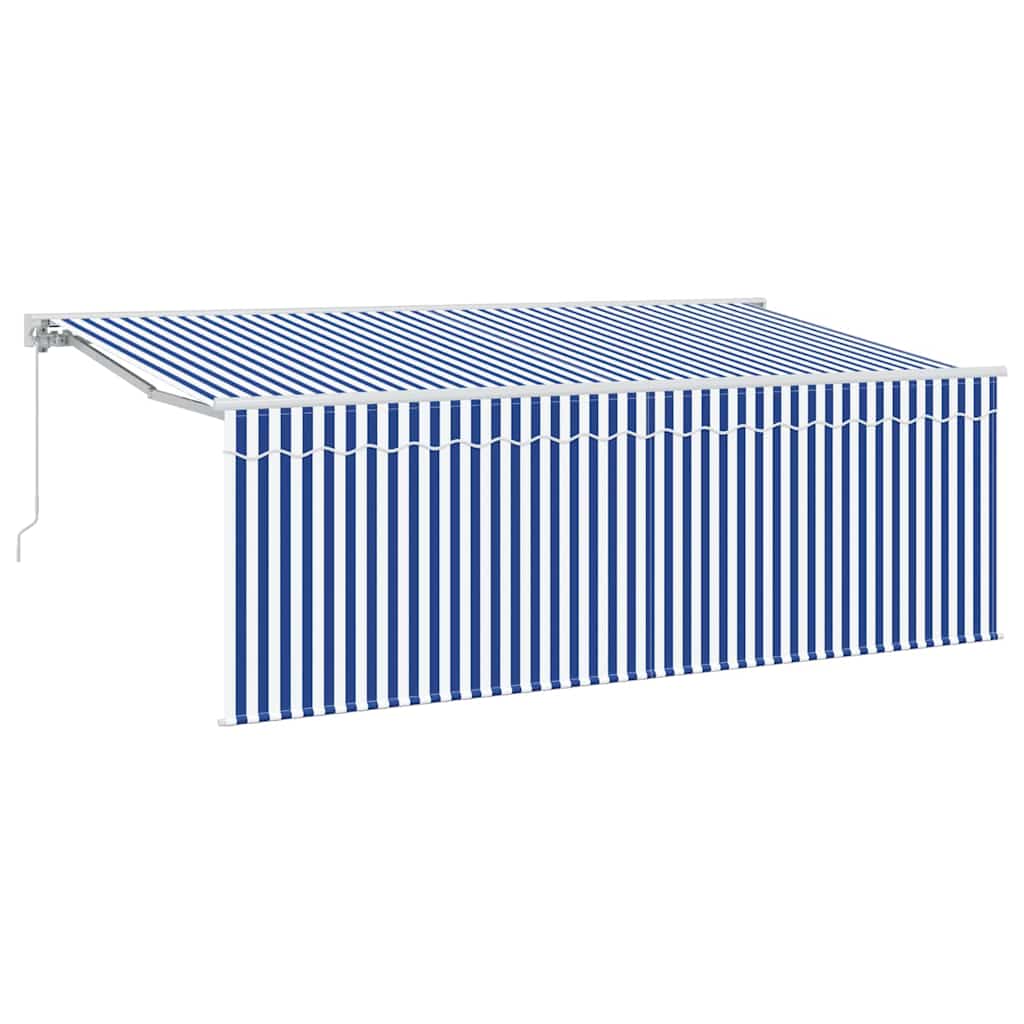 Behúzható napellenző Kék és Fehér 400 x 200 cm