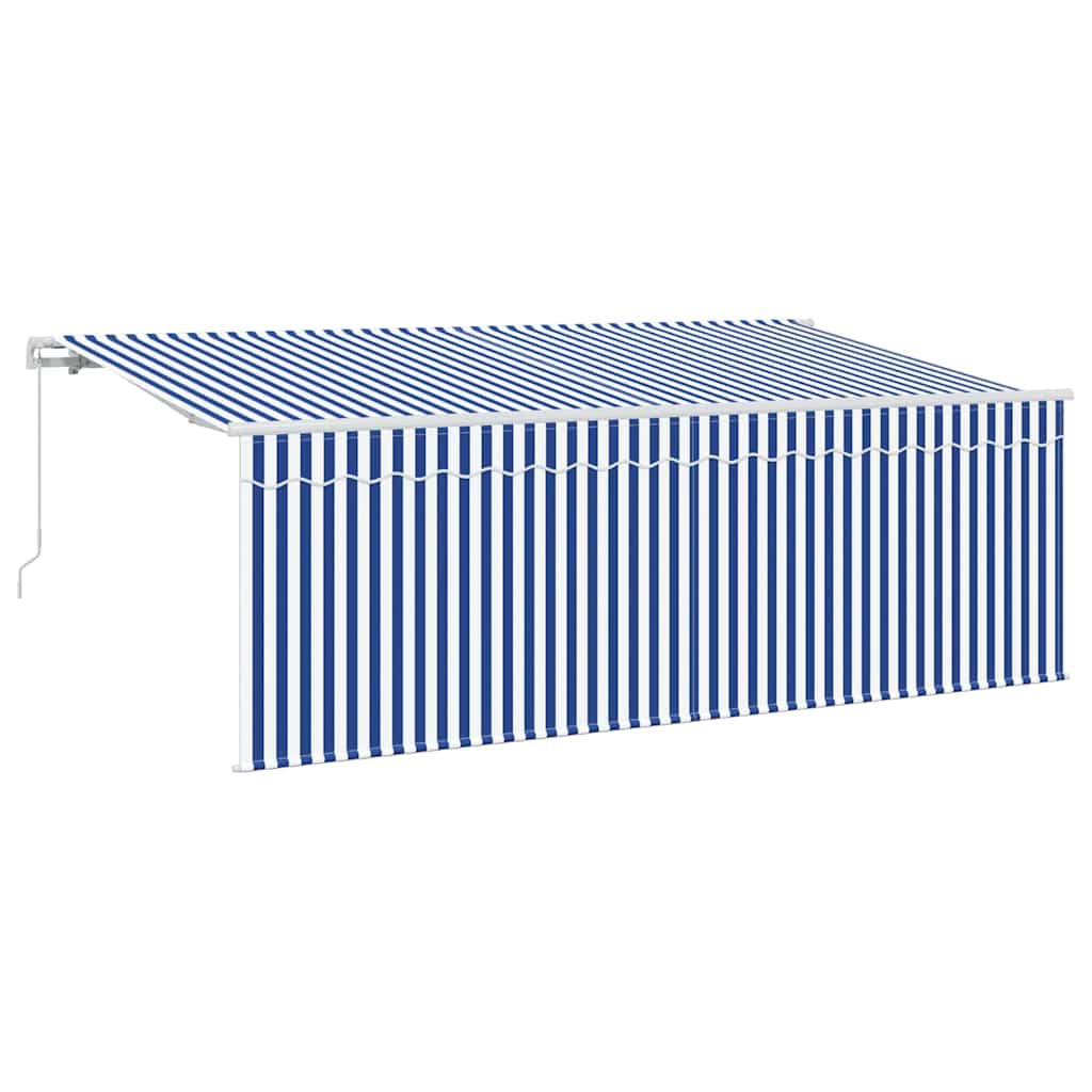 Behúzható napellenző Kék és Fehér 400 x 200 cm