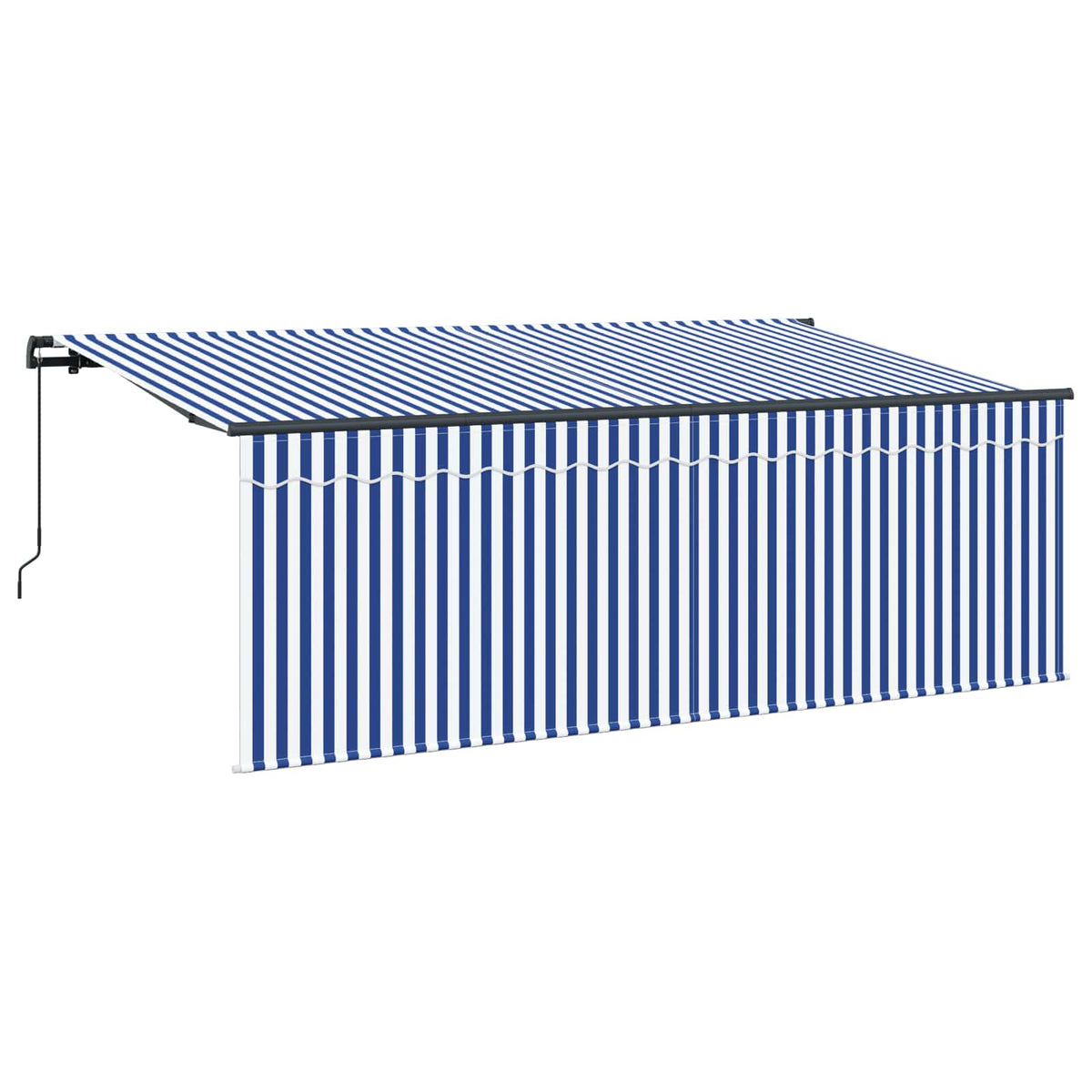 Behúzható napellenző Kék és Fehér 400 x 200 cm
