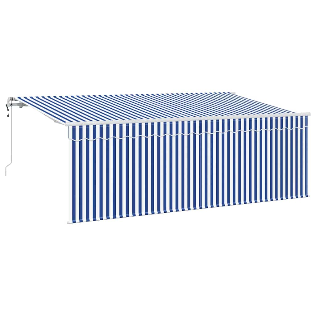 Behúzható napellenző Kék és Fehér 400 x 200 cm