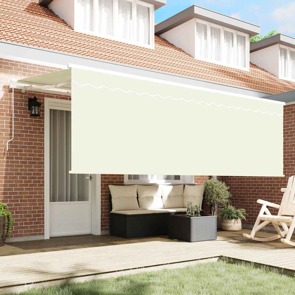 Behúzható napellenző Krém 400 x 200 cm Pamut és Alumínium