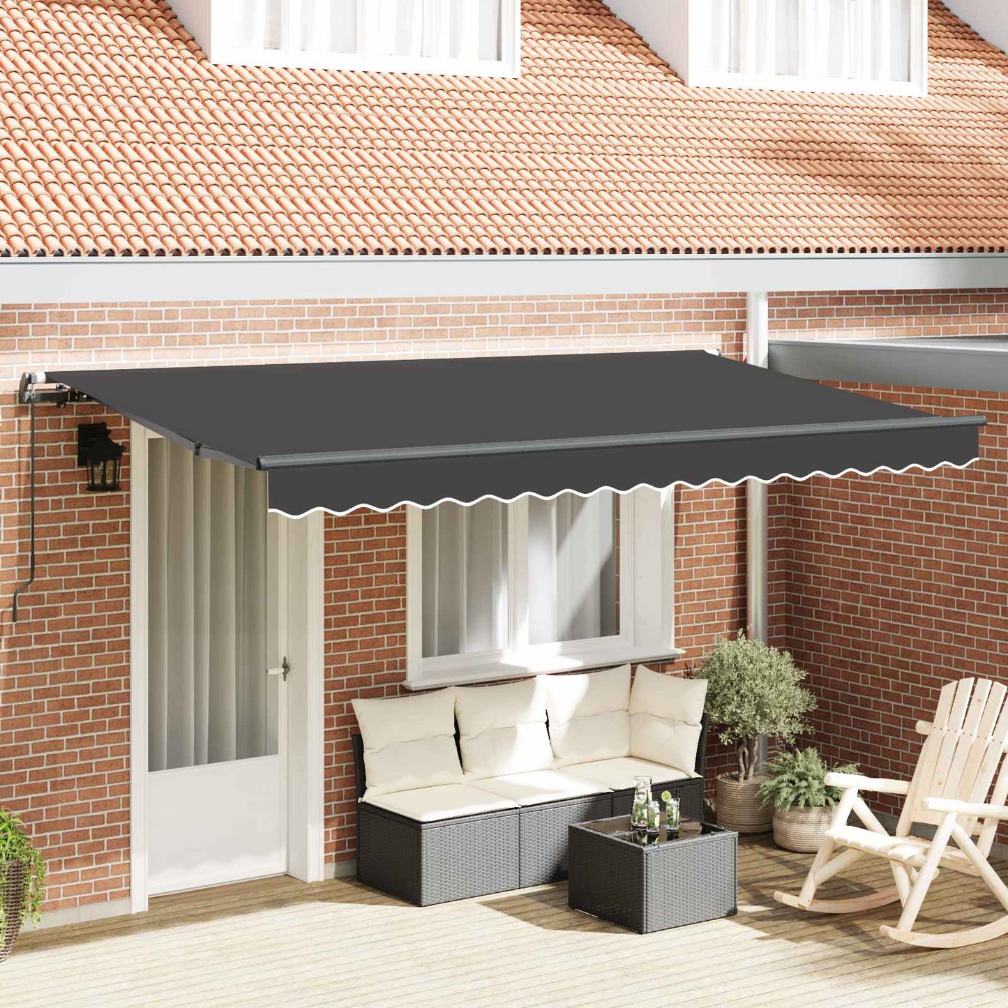 Behúzható napellenző Antracit 400 x 200 cm szövet